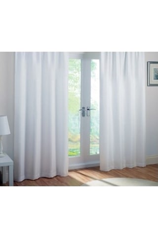 Ceylan Home Atlas Saten Güneşlik Perde Ölçü Seçenekli Beyaz 001