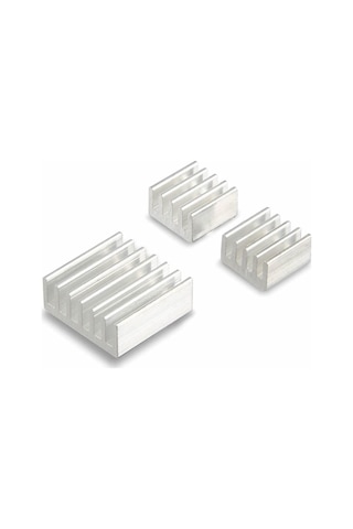 3 Adet Aluminyum Metal Soğutucu Blok Raspberry Pi Termal Etiket Gümüş Renk Radyatör Amfi Led Entegre Vga Ram Memory Standart