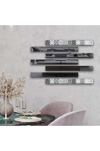 Decorita Dekor Camı Karakalem Çizim Cam ve Füme Ayna 7'li Takım Füme