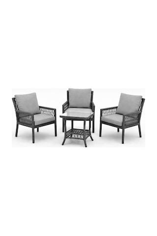 Oslo Raddan 1+1+1 Bistro Set Minderli 3 Kişilik Raddan Oturma Grubu Bahçe Balkon Teras Set Antrasit Antrasit Oslo Raddan 1+1+1 Bistro Set Minderli 3 Kişilik Raddan Oturma Grubu Bahçe Balkon Teras Set Antrasit Antrasit