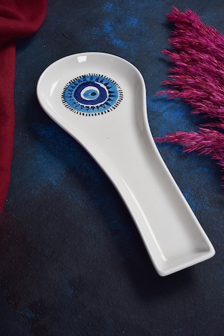 Piatti Naturali Seramik Nazar Kirli Kaşıklık Tezgah Üstü Kepçe Kaşık Altlığı