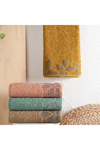 Home Dolce Jakarlı Havlu 70x140-hardal 4 Renk