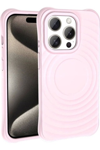 Apple Uyumlu iPhone 15 Pro M-safe Şarj Özellikli Airbagli Mat Görünümlü Zore Hepi Kapak Derin Mor