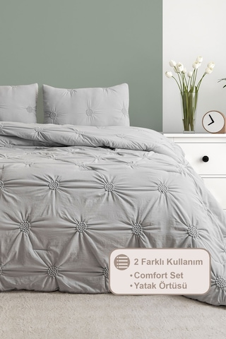 Elart Maria Comfort Uyku Seti Çift Kişilik Gri