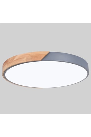 Ahşap Yuvarlak Tavan Lambası, Beyaz Işık For 23cm Diğer Diğer