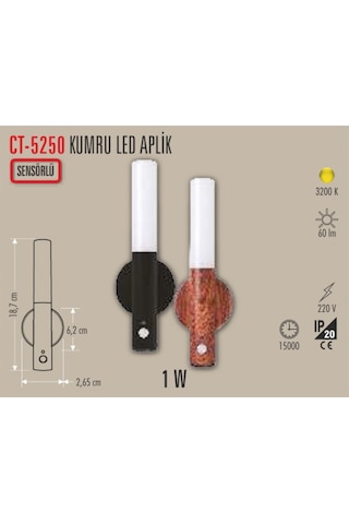 Ct 5250 Kumru Şarjlı Led Aplik - Günışığı Sarı