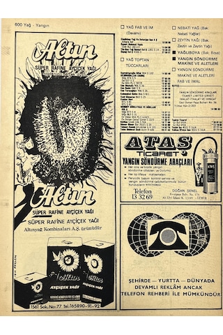 İzmir 1982-1983 Meslek Reklam İlanı Efemera S599