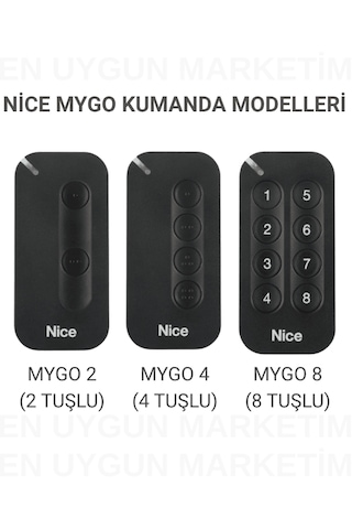 Nice Mygo2 2 Kanallı Otomatik Kapı Kumandası Siyah