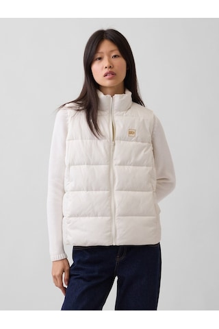 Gap V-frch Logo Lw Puffer Vest Kadın Beyaz Yelek 910105004