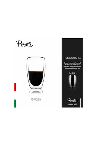 Perotti Double Wall Çift Cidarlı Cam Bardak Kupa 450 Ml 12460