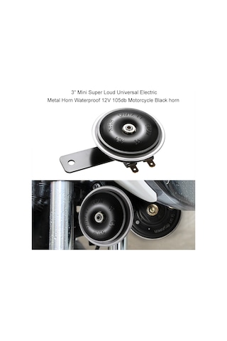 Youtek 12v Metalik Sulu Dayanıklı 105db Evrensel Motosiklet Hoparlörü - Siyah 3 İnç Mini