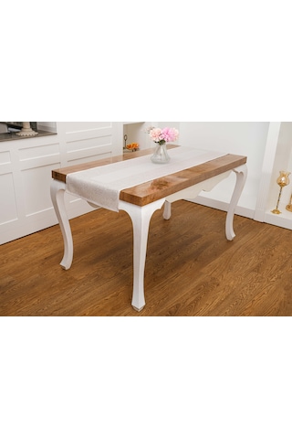 Finezza Ayda Jakar Polyester Kumaş Bej Runner 45x150 cm - 1416