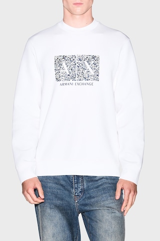 Armani Exchange Pamuk Karışımlı Regular Fit Bisiklet Yaka Sweat Erkek Sweat Xm002888 Af10818 U0009 Beyaz