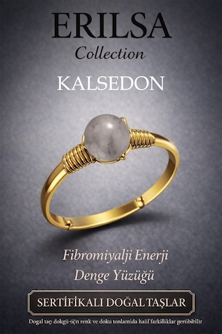 Sertifikalı Fibromiyalji Yüzüğü Kalsedon Taşı Ayar Çok Renkli Sertifikalı Fibromiyalji Yüzüğü Kalsedon Taşı Ayar Çok Renkli
