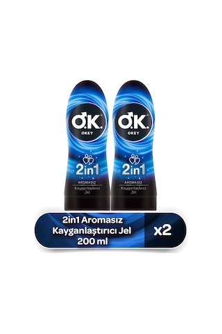 Okey 2in1 Aromasız Kayganlaştırıcı Jel 2 x 200 ML