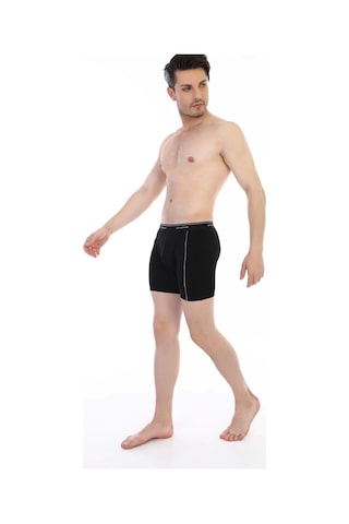 Çift Kaplan 855 Uzun Erkek Boxer Siyah