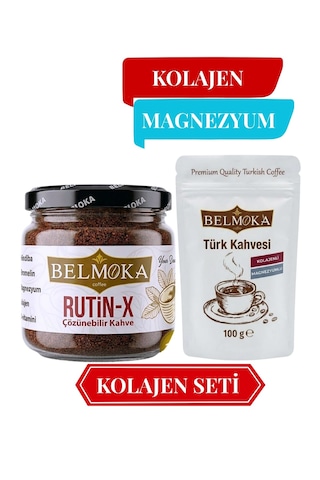 Kolajen Seti Rutin-x Hindiba Kahvesi 120 G - Kolajen Ve Magnezyum Katkılı Türk Kahvesi 100 G Çözünebilir