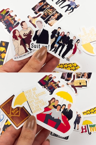 How I Met Your Mother Sticker Paketi 23 Parça Kaliteli Su Geçirmez Hımym Etiket Seti Çok Renkli
