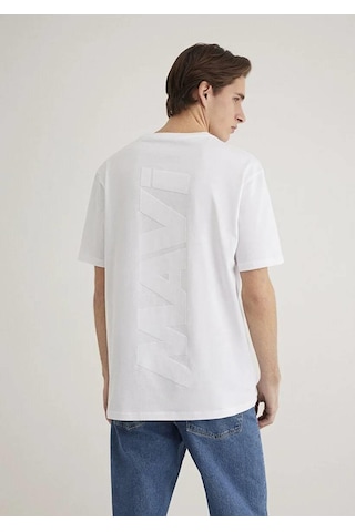 Mavi Mavi Baskılı Erkek T-shirt M0611313-620-20227 Beyaz