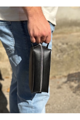 Gogo Erkek Hakiki Deri Günlük Portföy El Çantası Siyah