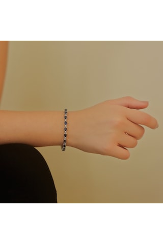 Lova Pırlantalı Oval Safir Bileklik - 4080002