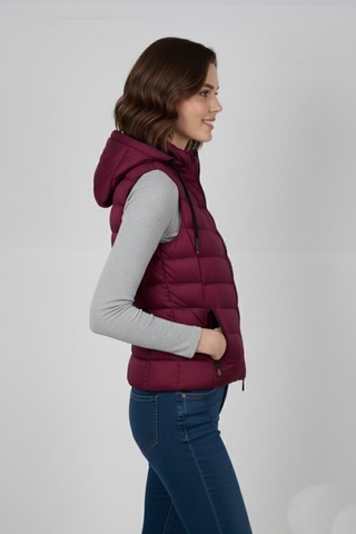 Baglan Kadın Kapüşonlu Spor Yelek 5000 Bgl-st04894 Bordo