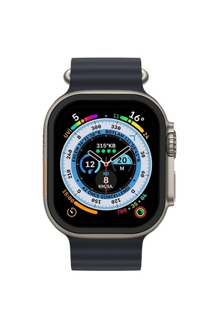 Cosmotex Newface Apple Watch Uyumlu Ultra 49mm Alüminyum Kasa Cam Ekran Koruyucu - Siyah