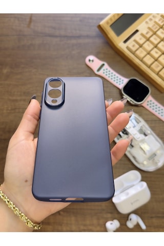Samsung Galaxy S25 Edge Uyumlu Süper İnce Mat Ultra Thin Silikon Kılıf Lacivert