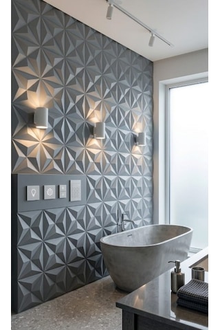 Modern Geometrik Duvar Paneli 50x50 - 10 Lu Avantaj Paketi 2.5 Metre Kare Renk - Gold