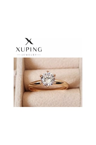 Xuping İnce Fianit Taşlı Altın Kaplama Nişan Yüzüğü 175589602 Diğer
