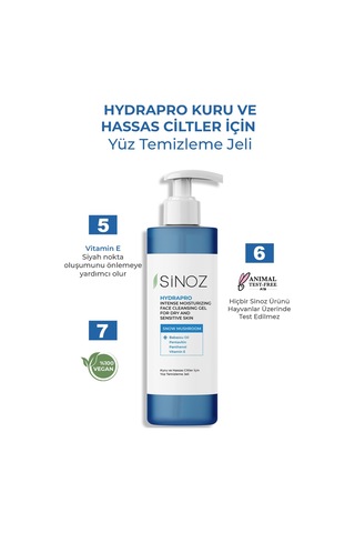 Sinoz Hydrapro Kuru Ve Hassas Ciltler İçin Yüz Temizleme Jeli 200 ML