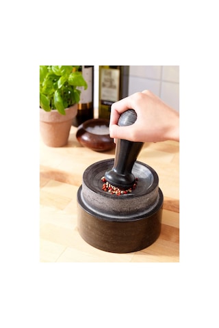 Ikea Ädelsten Mermer Tokmaklı Havan 14 Cm Siyah
