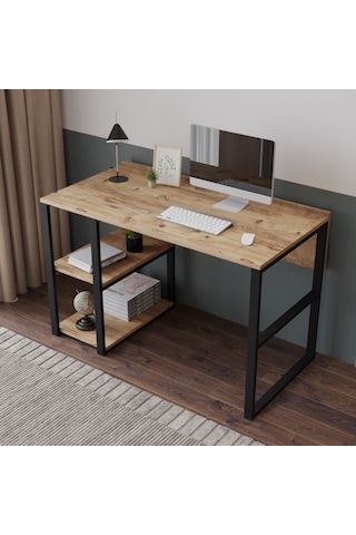 Robinhome Robin Home Vegas No 8 Kitaplıklı Raflı Çalışma Masası Açık Kahverengi