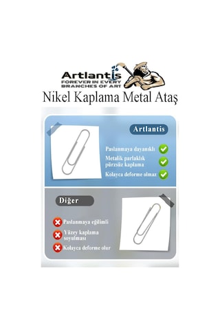 Metal Ataş No 3 28mm 100 Lü 1 Paket Nikel Kaplama Metal Ataç Dayanıklı Paslanmaz 20 Sayfa Kapasiteli Ofis Okul Büro