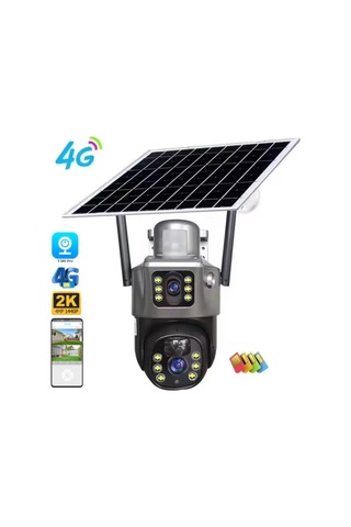 Mpıa Mika 3 Mp + 3 Mp Çift Lens Solar Güneş Enerjili Tf Kart Girişli 4g Simkart Desteli İp Güvenlik Kamerası