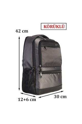 Case Club Körüklü Notebook Laptop Sırt Çantası 14""-15,6" İnç Su İtici Kumaş Antrasit
