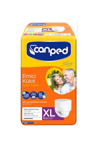 Canped Emici Külot Hasta Bezi XL Extra Large 96 Adet (12Pk*8)