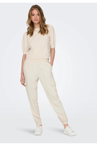 Only Kadın Onlarıs Beli Ve Paçası Lastikli Cepli Yüksek Bel Kargo Pantolon 15245364 Krem