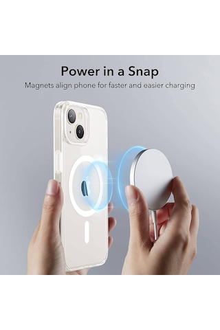 Ennar Xiaomi Mi 14 Ultra Uyumlu Magsafe Sararmaz Şeffaf Sert Mika Silikon Kılıf Şeffaf
