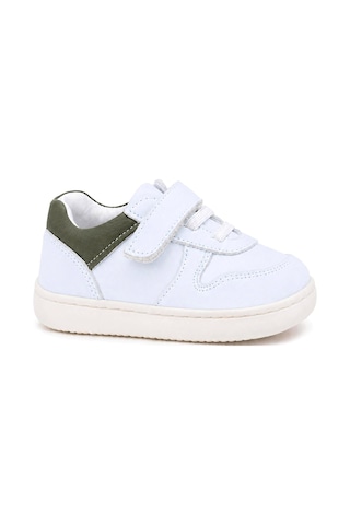 Rakerplus Bob Beyaz Nubuk Haki Hakiki Deri Bebek Sneaker Ayakkabı