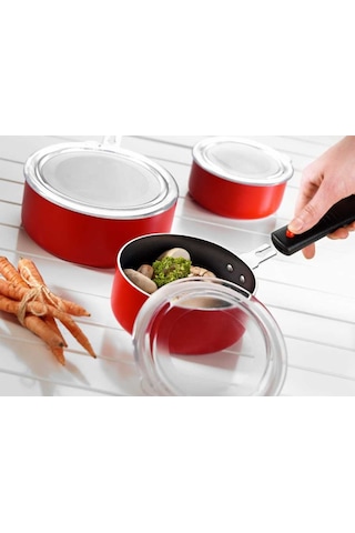 Papilla Redio 7Li 12-14-16 Cm Tava Seti. Kırmızı