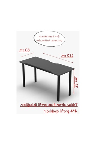 Antrasit 120 Cm Gaming Oyun Çalışma Masası, Modern Ofis Tasarımı 120x60
