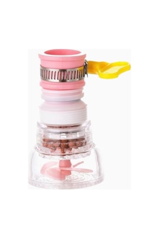 Jms 360 Derece Dönen Duş Mutfak Su Filtresi Musluk Kafası Memesi With Filter Stone Pembe