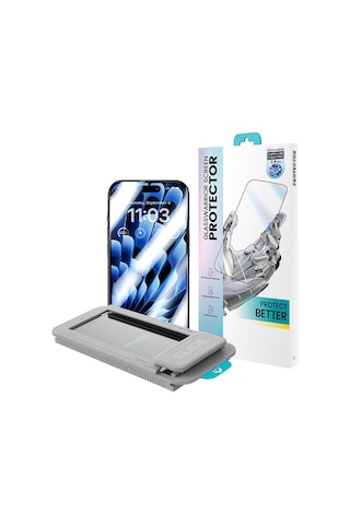 Apple iPhone 15 Pro Uyumlu Benks V Pro Sapphire Shield Ekran Koruyucu Kolay Uygulama Aparatlı