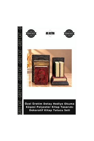 Özel Üretim Detay Hediye Okuma Köşesi Polyester Kitap Tasarımı Dekoratif Kitap Tutucu Seti