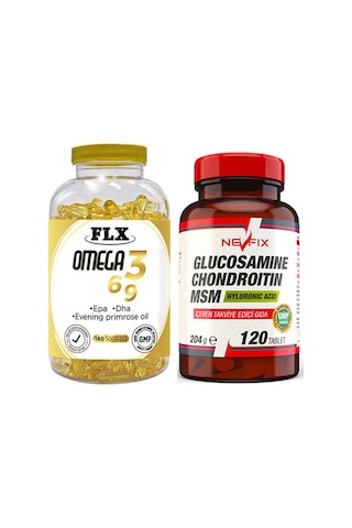 Flx Omega 3-6-9 Balık Yağı 180 Softgel & Nevfix Glucosamine Chond