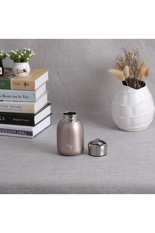 Leezsing 304 Paslanmaz Çelik 300ml Termos Bardak, Uzun Süre Isı Saklar, Ofis-plaj-yürüyüş İçin, Gül Altın Rengi