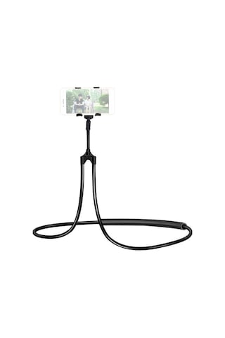 Hombey 78cm Siyah Evrensel Telefon Tutucu - Esnek Boyut Ayarı 3.5-6 İnç - Boyun/bel/ofis Uyumlu - Vlog, Selfie, Film İçin Konforlu