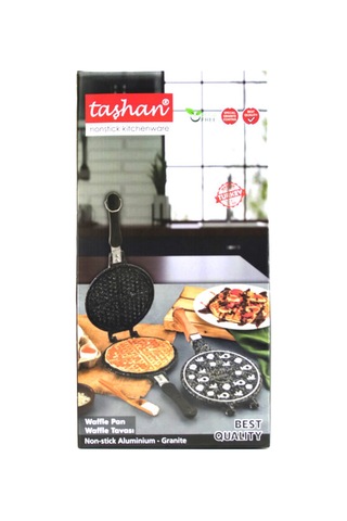 20cm Granit Döküm Waffle Tava Bakalit Sap 4741 Altın - Gri