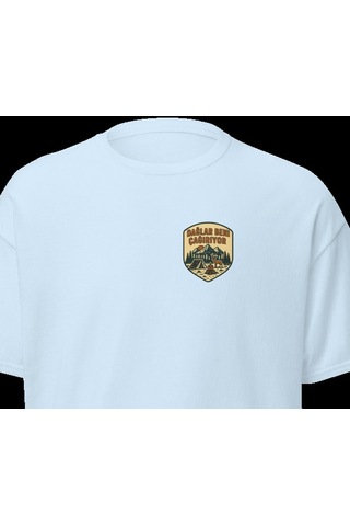 Wildstyle Dağlar Beni Çağırıyor Renkli Vintage Dağ Doğa Kamp Baskılı Unisex Bisiklet Yaka Pamuklu Tişört Bebek Mavisi